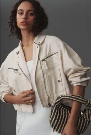 Anthropologie Cream Jacket thumbnail 1