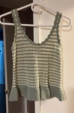 Sincerely Jules Crochet Striped Tank Top – Size Small thumbnail 1