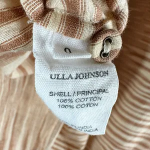 Ulla Johnson Petra Tie Neck Puff Sleeve Blouse Fawn Neutral Top Size 0 thumbnail 5