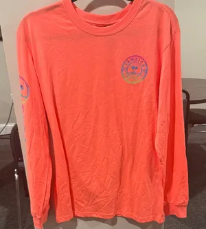 Coral Long Sleeve Pink Pineapple Tee Size Large thumbnail 1
