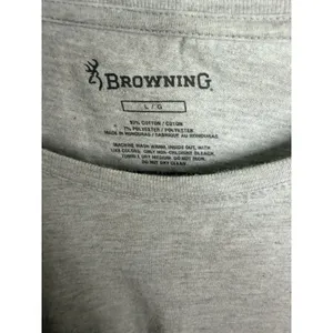Browning Women's Size Large Heather Gray Mossy Oak Buck Heart SS Tee Glitter thumbnail 3