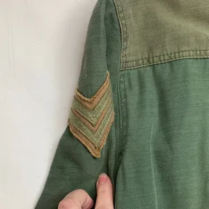 Free People size small jacket military green trench academia 80s retro patch thumbnail 12