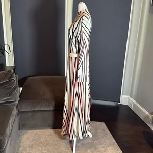 Women’s Long Sleeve Printed Casual Maxi Dress with Pleated Skirt Size M thumbnail 8