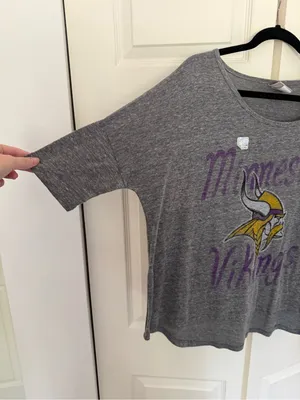 Junk Food Minnesota Vikings Game Day Oversized T-Shirt Gray Size Medium thumbnail 4
