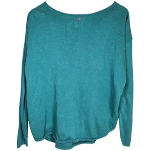 Prana‎ Stacia Sweater Teal Green Geometric Knit Organic Cotton Size S thumbnail 2