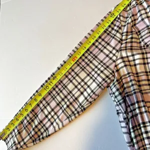 Torrid Jacket Women’s Size 2 2X Pink Plaid Flannel Hooded Anorak Snaps Spring thumbnail 9