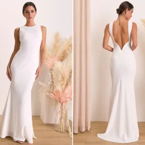 LULU's Bridal Wedding Chic Modern Sexy Minimalist Mermaid Trumpet Gown thumbnail 2