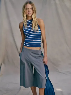 NWT Free People Mia Striped Tank in Navy Combo thumbnail 3
