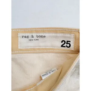 Rag & Bone Maya High Rise Ankle Slim‎ Jeans 25 Cream Silver Metallic Moonshine thumbnail 6