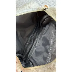 Cream Faux Shearling Crossbody Bag Sherpa Fleece Small Messenger Bag Ivory thumbnail 3