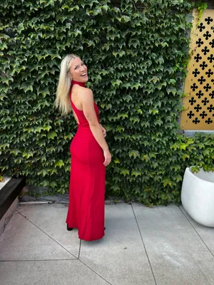 Lulus Dress Red Maxi Cocktail thumbnail 6