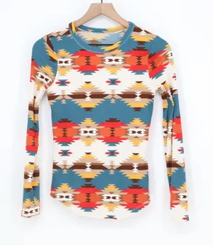No Boundaries Top Womens S NB42100017550P Multi Southwestern Ribbed Excellent thumbnail 1