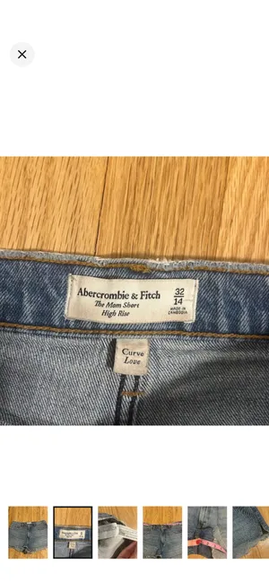 Abercrombie & Fitch | medium wash distressed high rise curve love mom short thumbnail 2