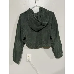 BDG Urban Outfitters Women's‎ Green Corduroy Hooded Crop Jacket Size Medium M thumbnail 5