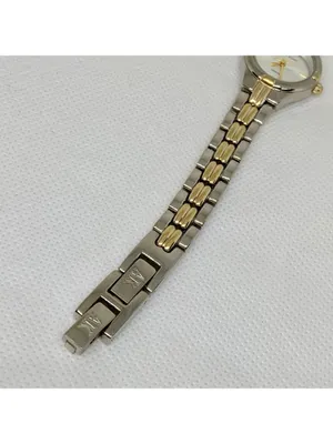 Anne Klein gold silver tone watch 23mm quartz analog adjustable links running thumbnail 4