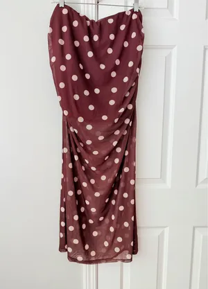 Anthropologie Maeve Polka Dot Print Mesh Side-Slit Maxi Skirt, Size XL thumbnail 7