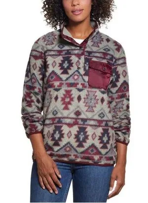 Weatherproof Vintage- NWT Aztec Southwest Printed Fleece Pullover- Size S thumbnail 1