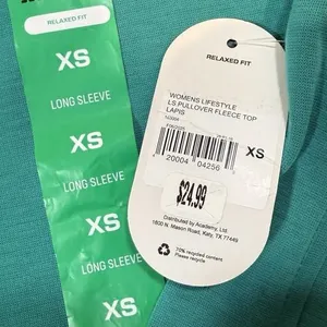 BCG Women's Relaxed Fit Crew Neck Stretch Pullover Teal Raglan Sleeve XS thumbnail 2