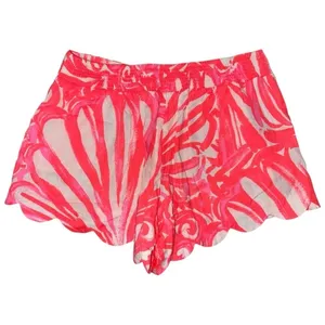 Lilly Pulitzer Women’s Size M Pink Sun Ray Shimmy Dahlia Scalloped Beach Shorts thumbnail 4