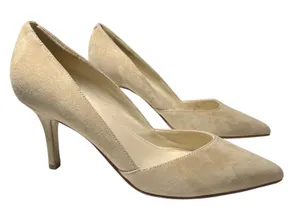 Marc Fisher Tan Suede‎ Pointed Toe D'Orsay Pumps Heels Size 9M thumbnail 1