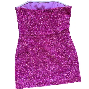 Retrofete Heather Hot Pink Sequin Mini Strapless Party Cocktail Dress thumbnail 5