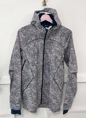 Lululemon Runaway Jacket Pebble Print Parfait Pink Alberta Lake Size 8 thumbnail 1