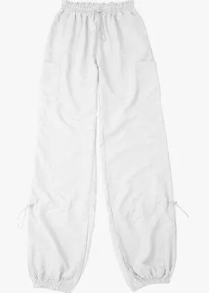 NEW White Nylon Joggers Pants S thumbnail 1