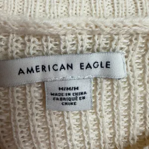 American Eagle Medium Sweater Rainbow Stripe Cropped Balloon Sleeve Oversized thumbnail 8