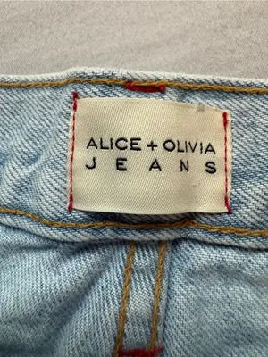 Alice + Olivia Amazing High Rise Boyfriend Jeans 27 Distressed Light Wash thumbnail 3