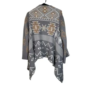 Charlotte Russe Gray Multi Waterfall Open Front Cardigan Women Sz M thumbnail 2