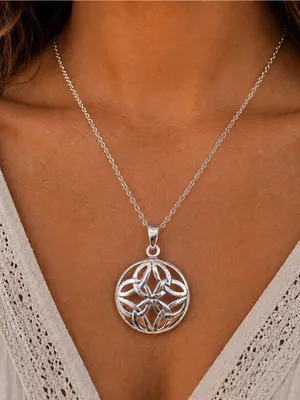 Vintage Sterling Silver Celtic Knot Pendant w/ New Sterling Plate Chain thumbnail 3