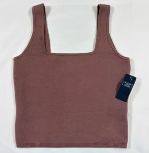 NWT Abercrombie & Fitch Soft AF Cropped Tank Soft Pink Casual Women's Size M thumbnail 1