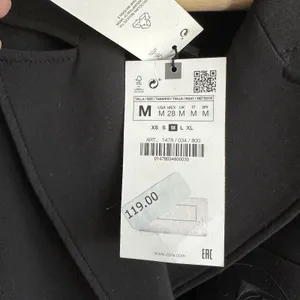 NWT Zara Blazer Black Sz M Military Double Breast Fitted Logo Embroidery thumbnail 4