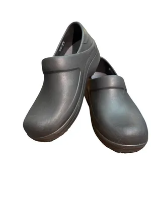 CROCS black Slip-On Mule Clogs anti slip work comfort shoe sz 7 lightweight thumbnail 5