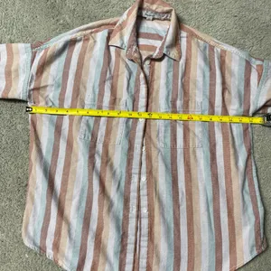 Madewell Oversized‎ Boxy Button Up Striped Flannel Short Sleeve Top Women's XXS thumbnail 6