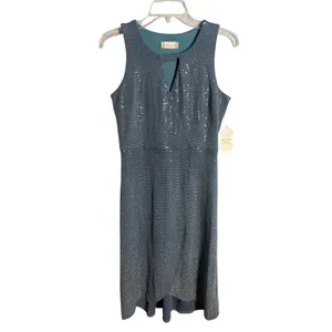 Altar'd State Bluebell Sequin Dress M Blue‎ NEW Faux Wrap Metallic Keyhole thumbnail 2