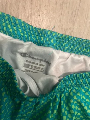 Champion Women's Teal and Lime Mesh Athletic Shorts thumbnail 2
