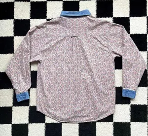 Vintage Gitano Floral Denim Shirt M thumbnail 2