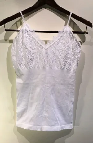 Express White Ribbed Camisole thumbnail 1