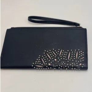Victoria's Secret Studded Wristlet Wallet Black Zip Around Clutch Organizer thumbnail 10