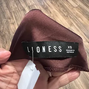 Lioness Original Sin Satin Mini Dress Garnet One Shoulder Ruched Party XS thumbnail 10