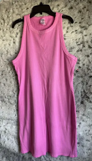 71. PINK Victoria's Secret Ribbed Pink Tank Dress thumbnail 1