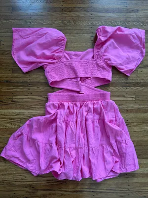 Shy Velvet Pink Cutout Mini Dress thumbnail 2