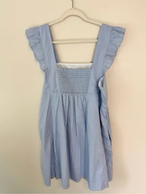 Draper James Maddie Embroidered Babydoll Dress in Blue Stripe XL NEW NWT thumbnail 4