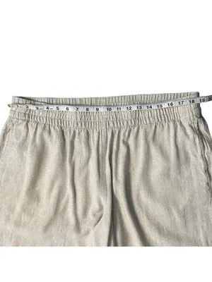 Old Navy High Rise Linen Blend Wide Leg Casual Comfort Waistband Pant Tan Sz XL thumbnail 4