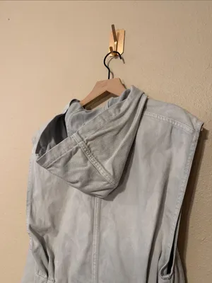 Free People We The Free Light Blue Denim Zip Short Romper with Hood Size Small thumbnail 6