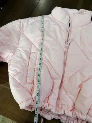 Love Tree Womens Size L Pink Cropped Puffer Jacket Full Zip Drawstring Hem NWOT thumbnail 7