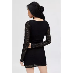 Urban Outfitters Silence + Noise Bella Black Lace Key-Hole Mini Dress Small NWOT thumbnail 10