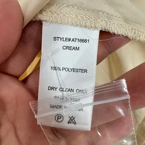ASTR THE LABEL Cream Silk Satin Button Down Shirt Blouse Shoulder Pad Top XS NWT thumbnail 11