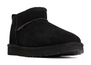 UGG Classic ultra minis‎ shearling boots women's size 6 black suede thumbnail 1